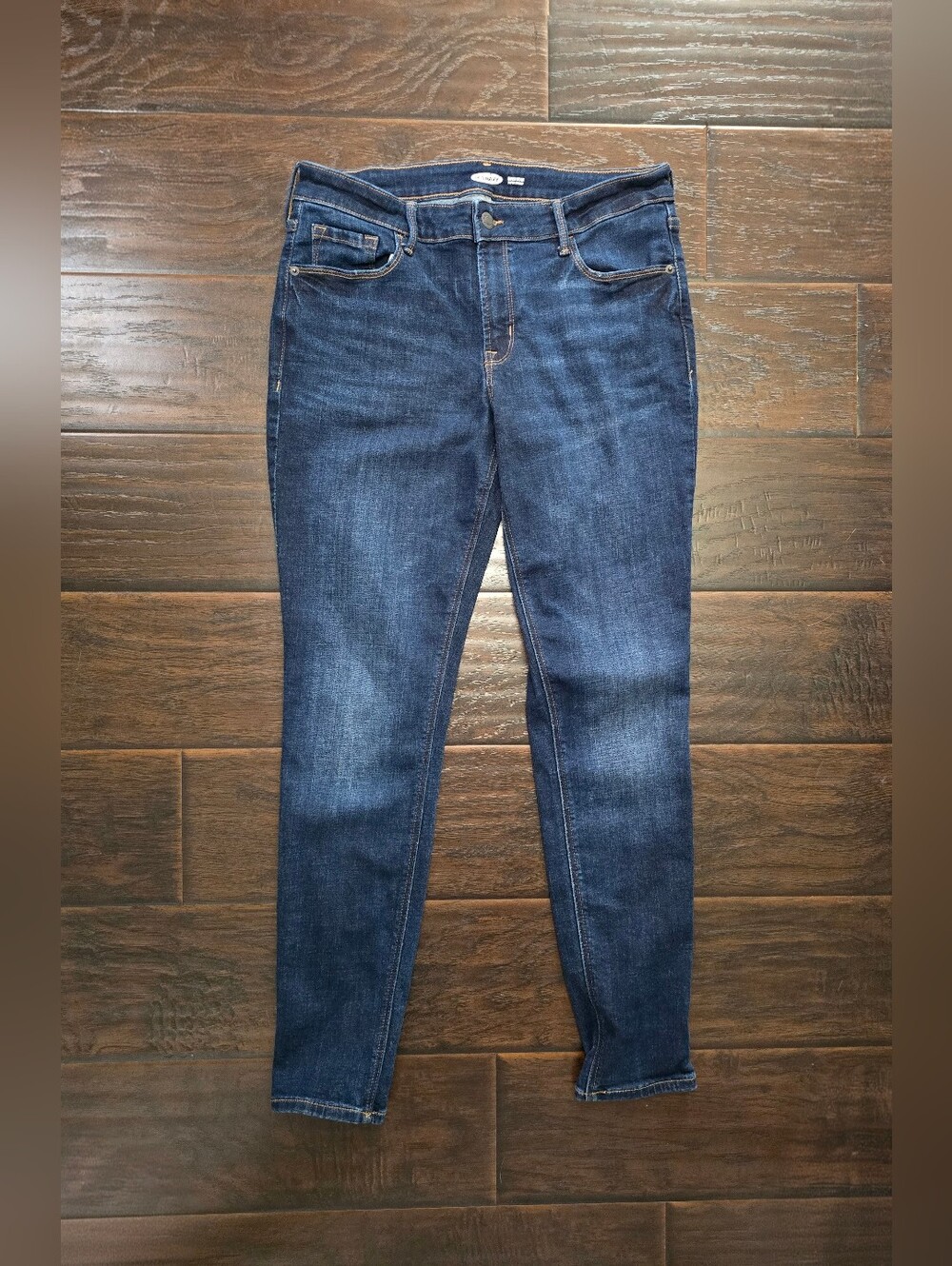 Old Navy Womens Rockstar Super Skinny Denim Blue Jeans 12 Long